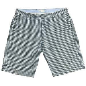 J.Crew Men's Blue and White Gingham Check 100% Cotton Chino Shorts Size 34